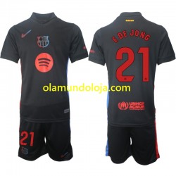 Camisola FC Barcelona F DE JONG 21 Criança Equipamento Segundo 2024-2025 Manga Curta